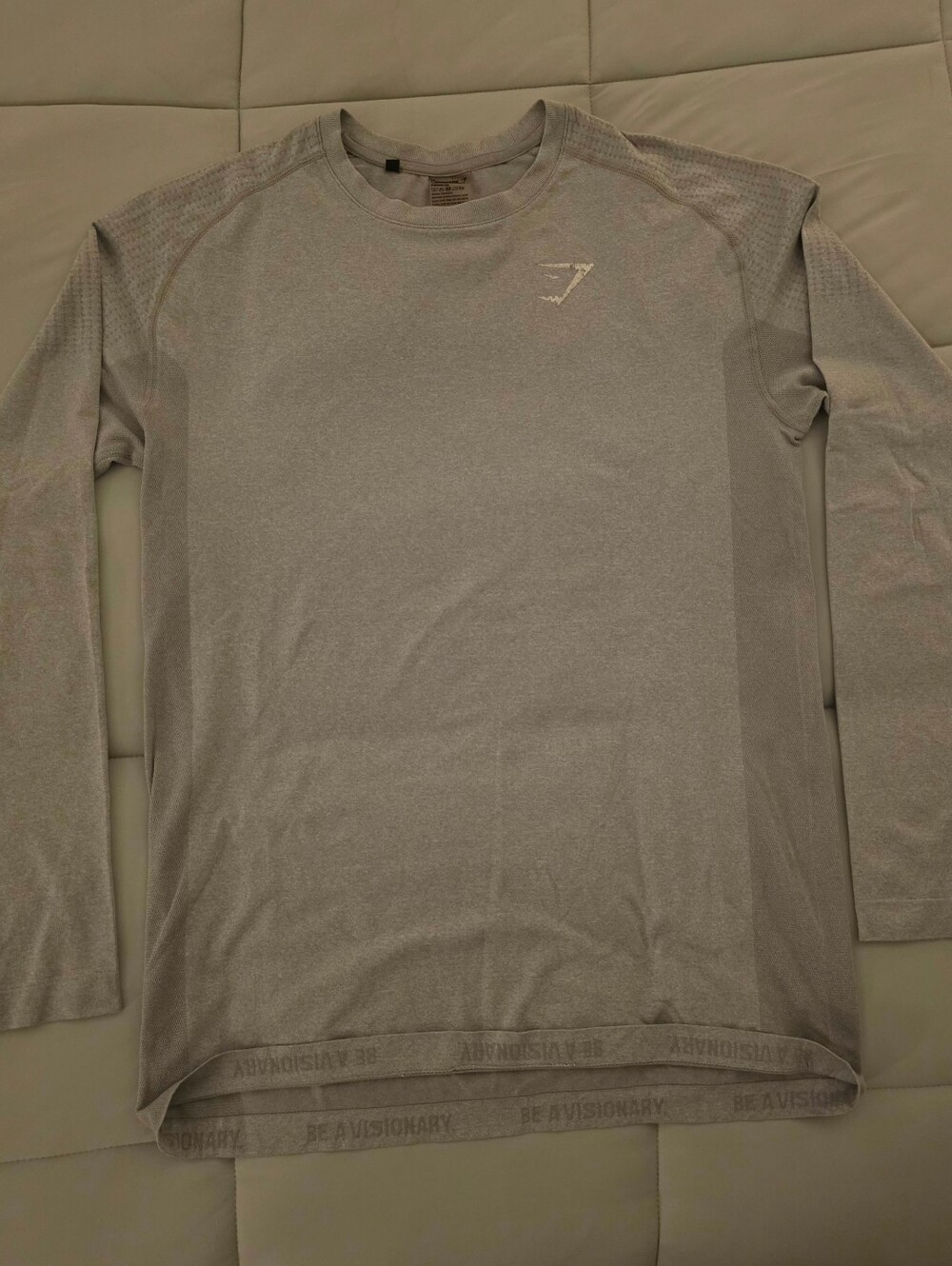 Gymshark Men's Ghost Long-sleeve Tee - Light Gray/Heather White